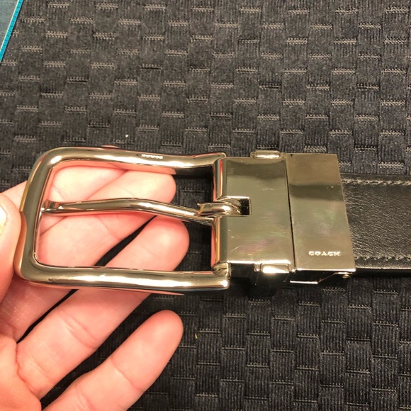 Coach Signature Black Leather Belt - Picture 3 of 13